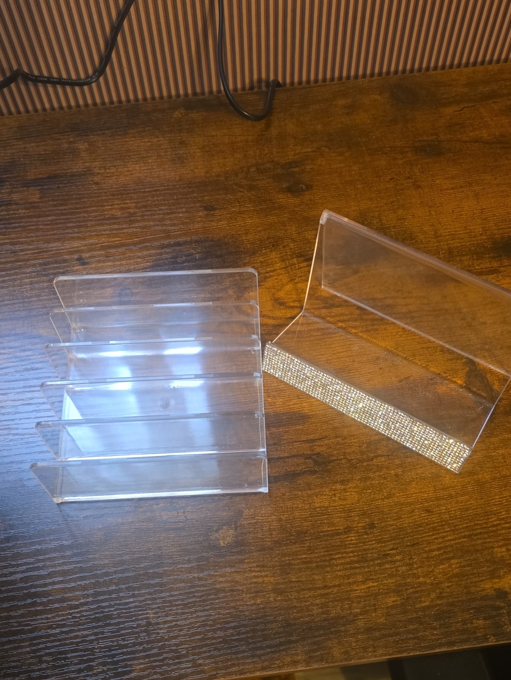 Clear Acrylic Display Organizer with Rhinestone Accent